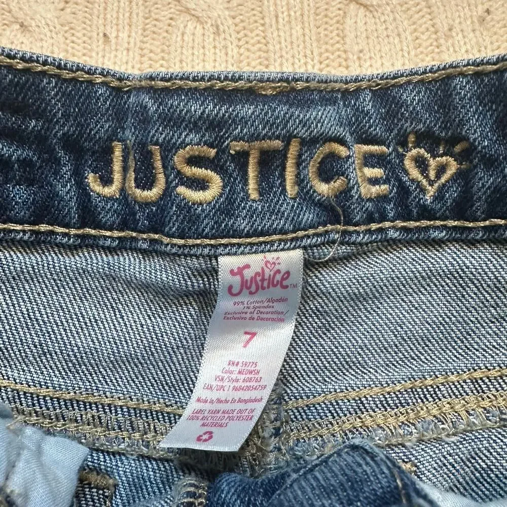 Sequin Embellished Denim Shorts sz 7 Jean Shorts